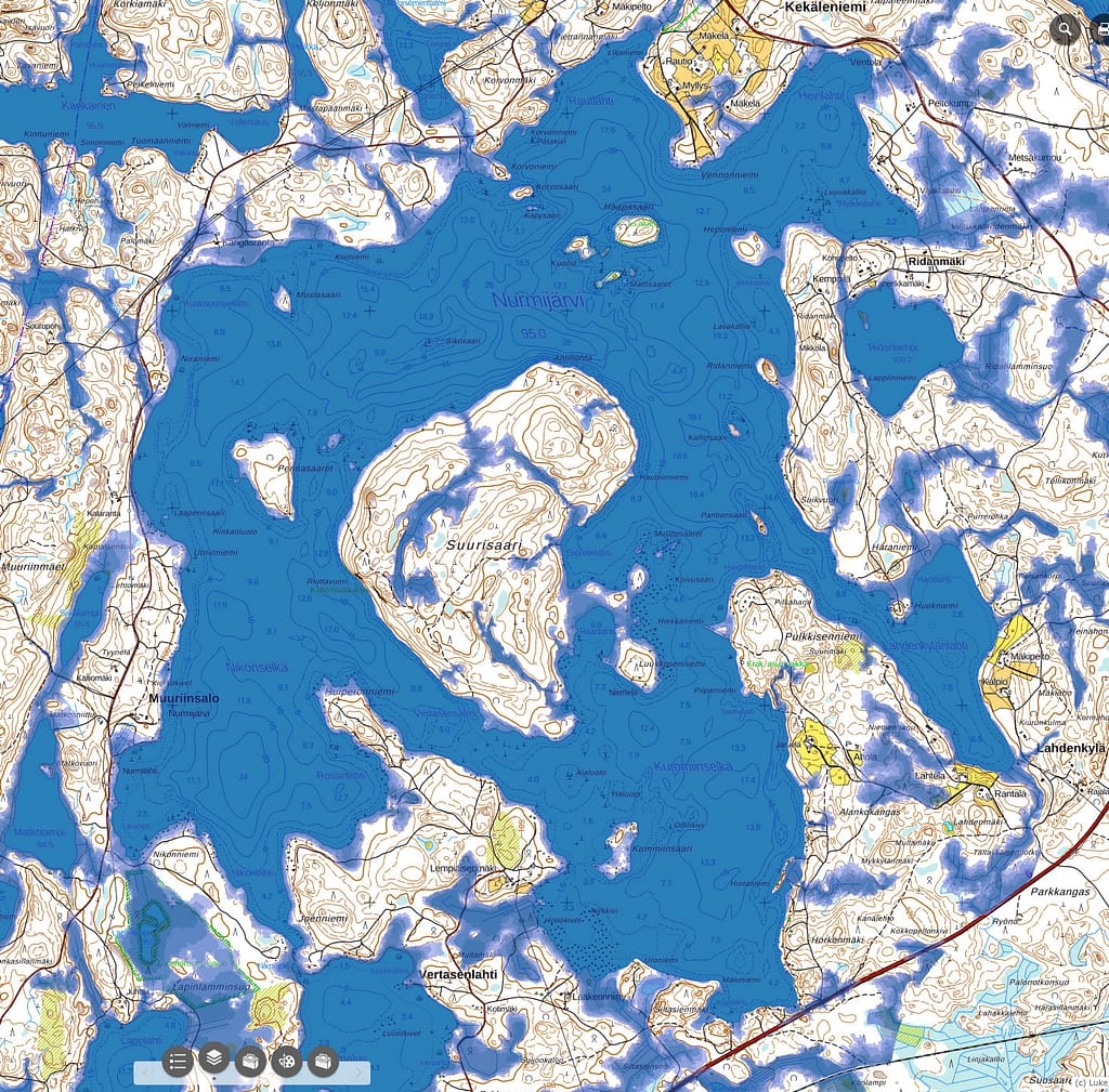 Rantametsien hakkuu. Käytä kosteusindeksikarttaa rantametsien hakkuiden suunnittelussa