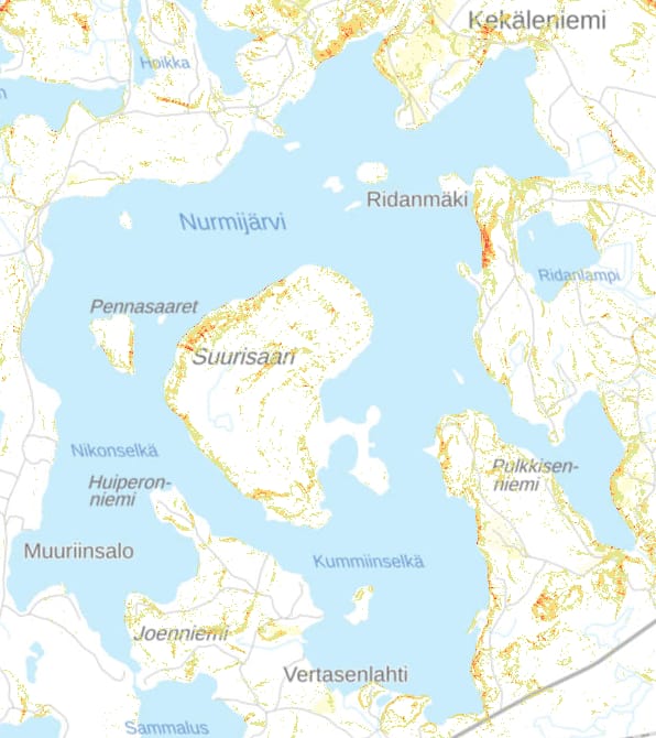 Rantametsien hakkuu. Käytä RUSLE eroosiomallia hakkuiden suunnittelussa
